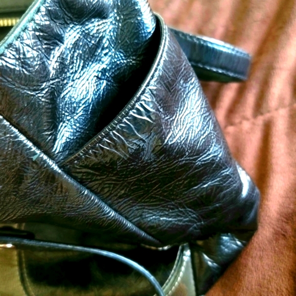 Vintage Coach Women's Patent Leather and Suede Inlaid Purse Bag - Picture 8 of 16